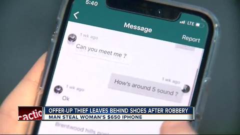 Deputies say man stole woman's iPhone and left his shoe behind at the crime scene