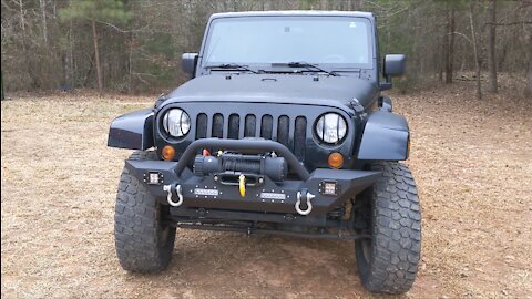 Cannon Farm - Jeep Upgrades - Rugcel 12000lb Winch and LEDKINGDOMUS Bumpers