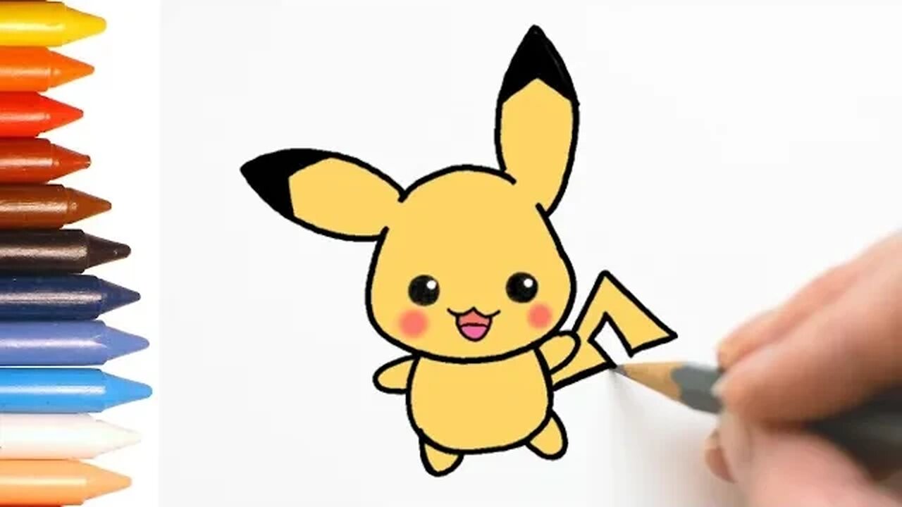 COMO DESENHAR PIKACHU KAWAII - PASSO A PASSO - FÁCIL