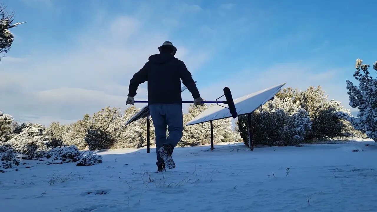 NO POWER! Icy Solar Panel Cleanup