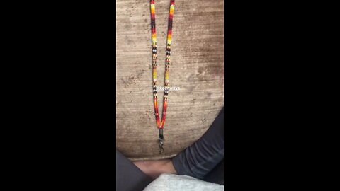 Fire 🔥 colors peyote lanyard