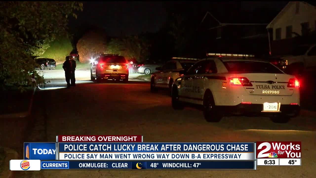 Driver arrested after wrong way chase down Broken Arrow Expressway