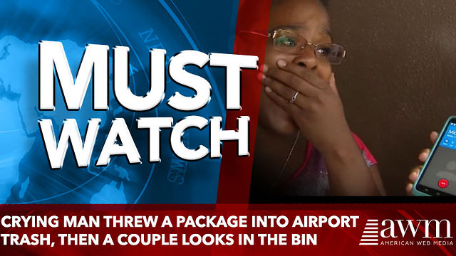 Crying Man Threw A Package Into Airport Trash, Then A Couple Looks In The Bin