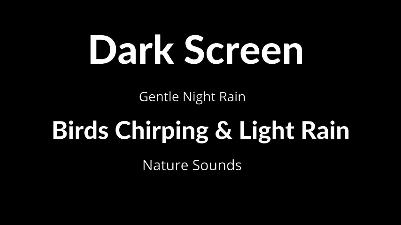 DARK SCREEN BIRDS & RAIN IN THE WOODS 5 HOURS OF WHITE NOISE FOR RELAXATION, TINNITUS, OR SLEEP