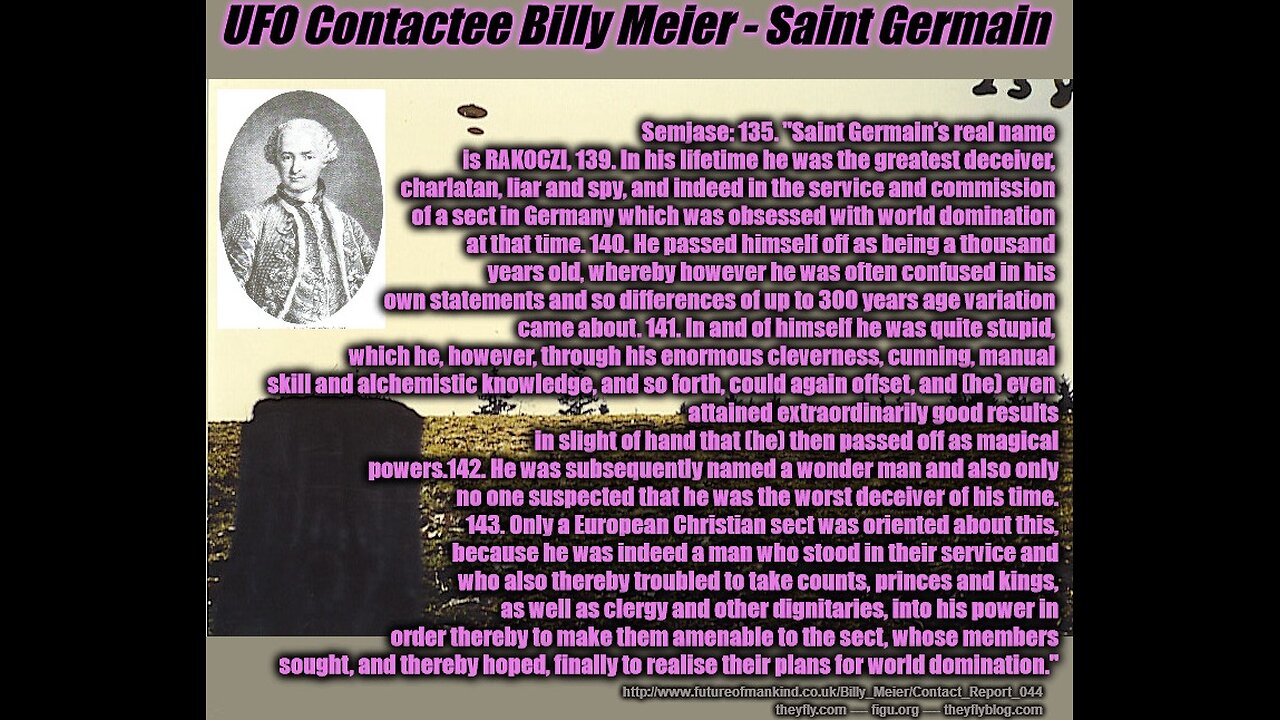 Billy Meier UFO Contact Reports - Count of St Germain