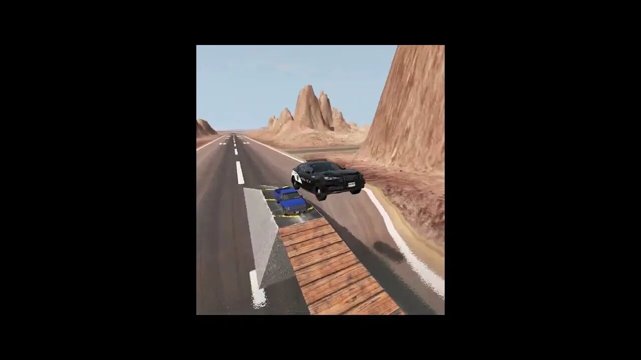 |MiniBeamNG/ Cars jumping The Bridge and 3 Pit vs Car #02 BeamNG.Drive #Shorts