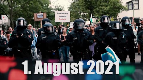 01. August 2021 - Der Demonstrationszug durch Berlin aus dem Blickwinkel der entfesselten Kamera