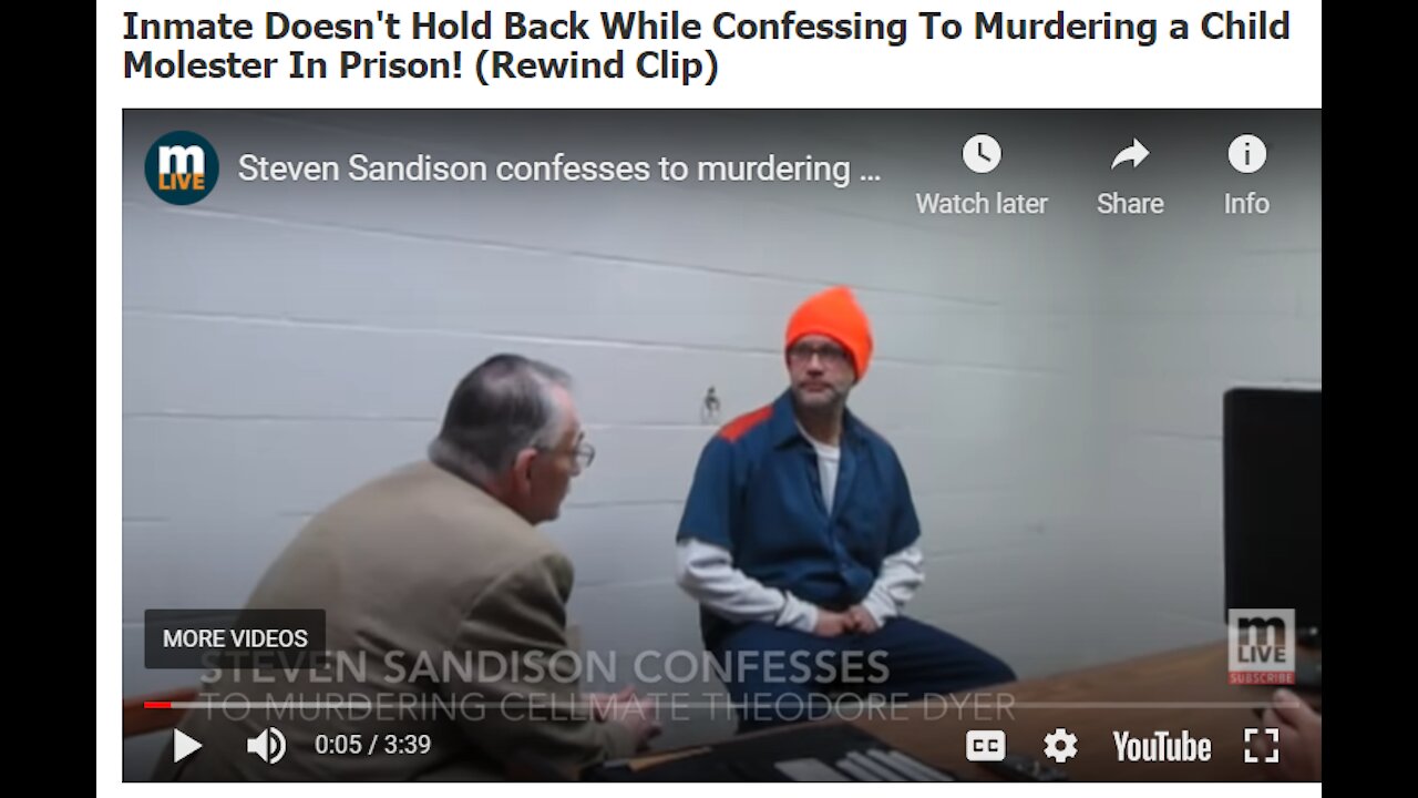 Inmate Doesn't Hold Back While Confessing To Murdering a Child Molester In Prison!