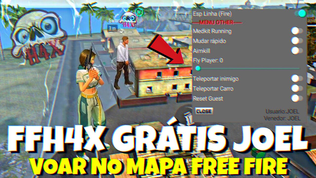 SAIU!! NOVO FFH4X GRÁTIS - FFH4X MOD MENU HACK V1.93.9 AIMBOT, ESP LINHA, FLY PLAYER (ATUALIZADO)