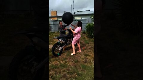 Gender reveal disaster as dad nearly RUNS OVER pregnant mum doing motorbike burnout