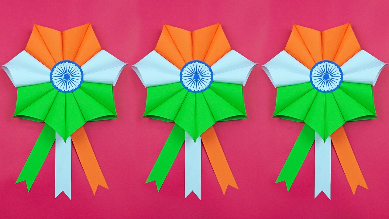 Tricolor Badge Making/Independence Day Crafts/Republic Day Crafts/Paper Things Easy