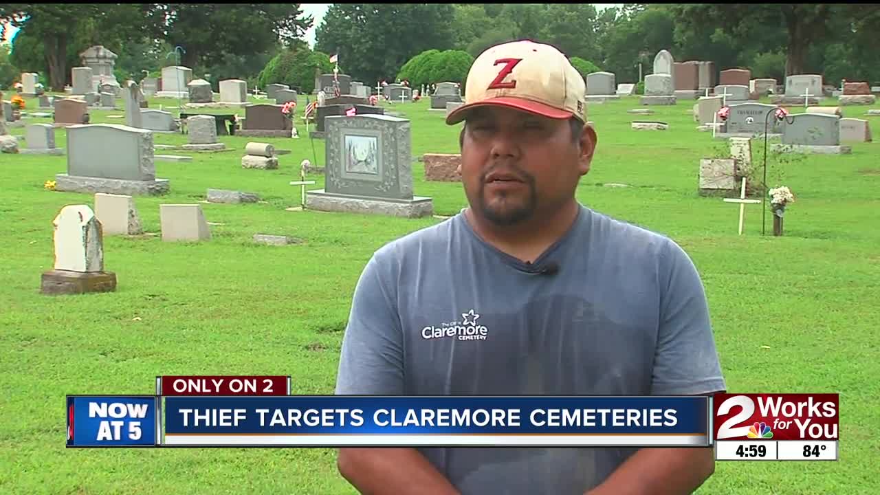 Thieves target Claremore cemeteries