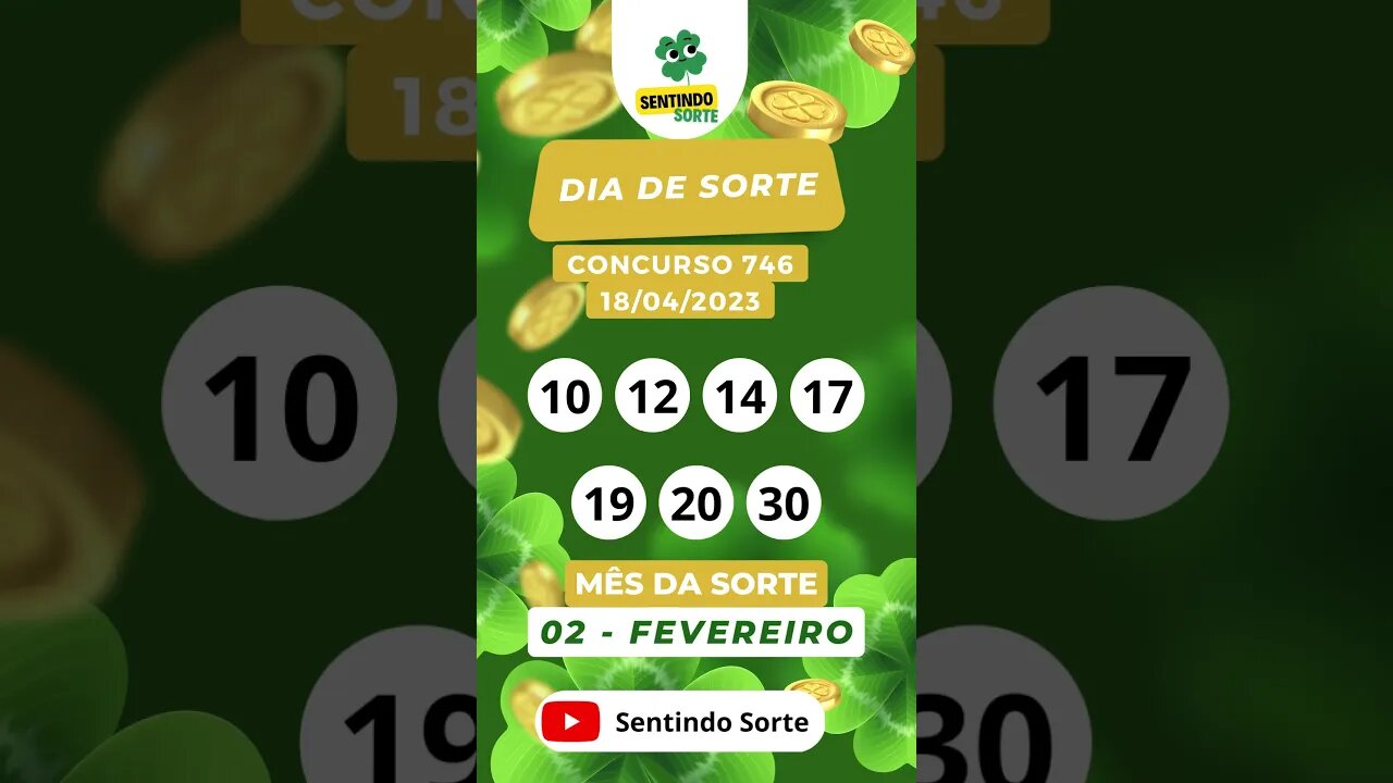 🍀 Resultado DIA DE SORTE 746 | 18/04/23 | Sentindo Sorte #shorts