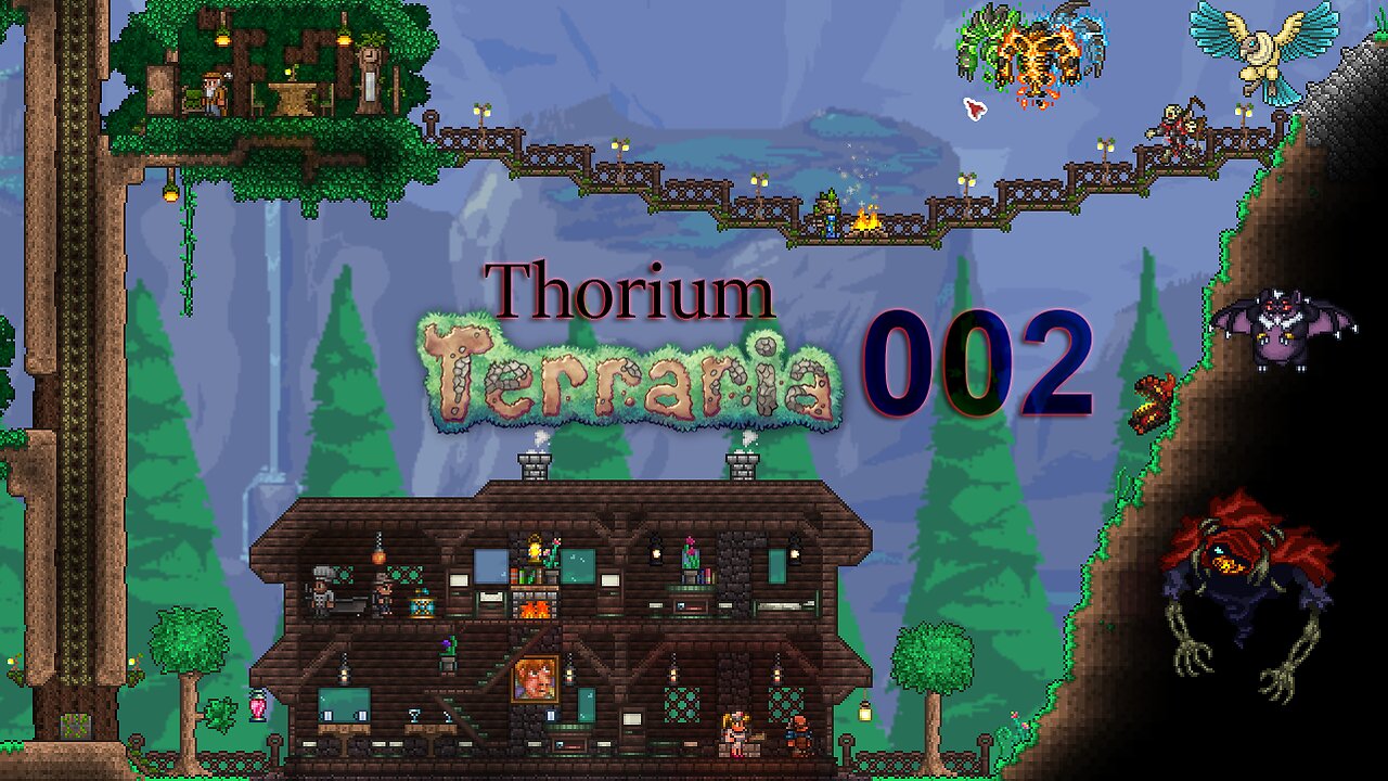 Terraria Expert Thorium Let's Play 002 New armor, npc's and a pyramid