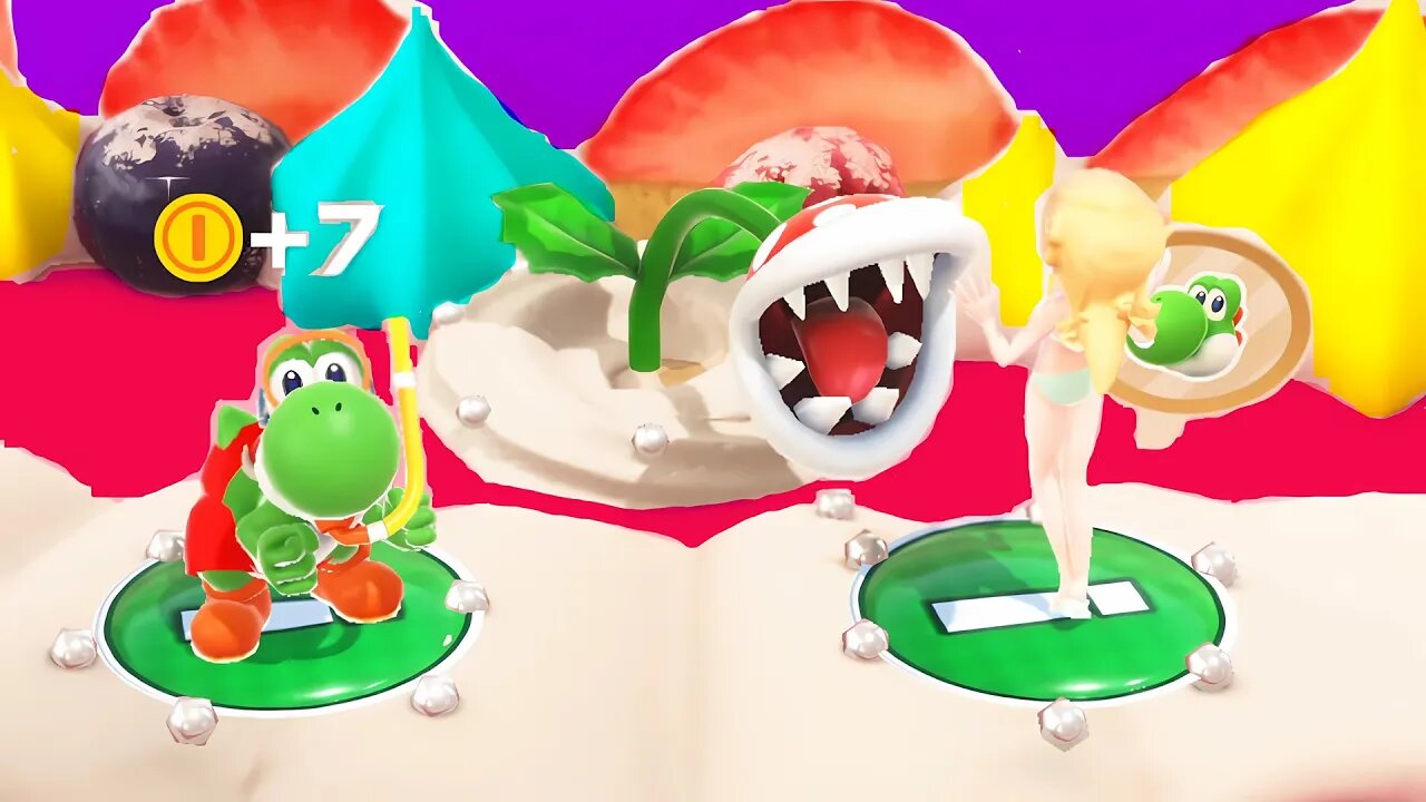 Mario Party Superstar - Daisy Peach Roslina Yoshi - Peach Birthday Cake Master