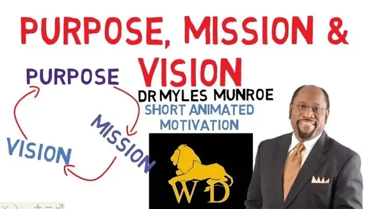 PURPOSE, MISSION and VISION by Dr Myles Munroe (Understand the Difference)