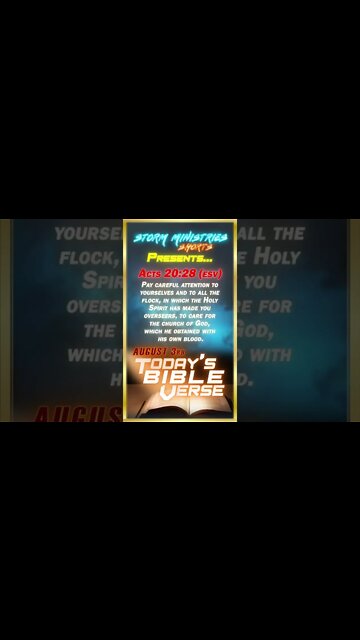 8.03.2022 | STORM MINISTRIES | #Shorts | Daily Bible Verse | ACTS 20:28 (ESV)