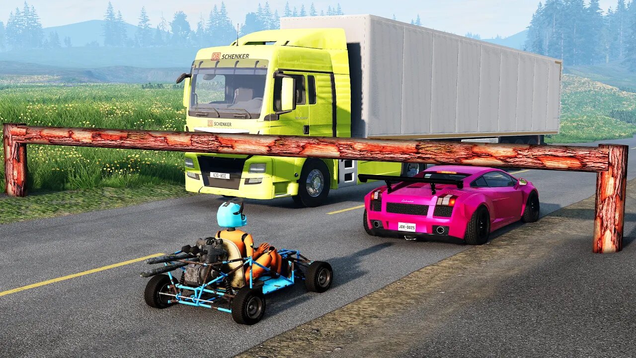 Cars vs LOG TRAP #2 ▶️ BeamNG Drive