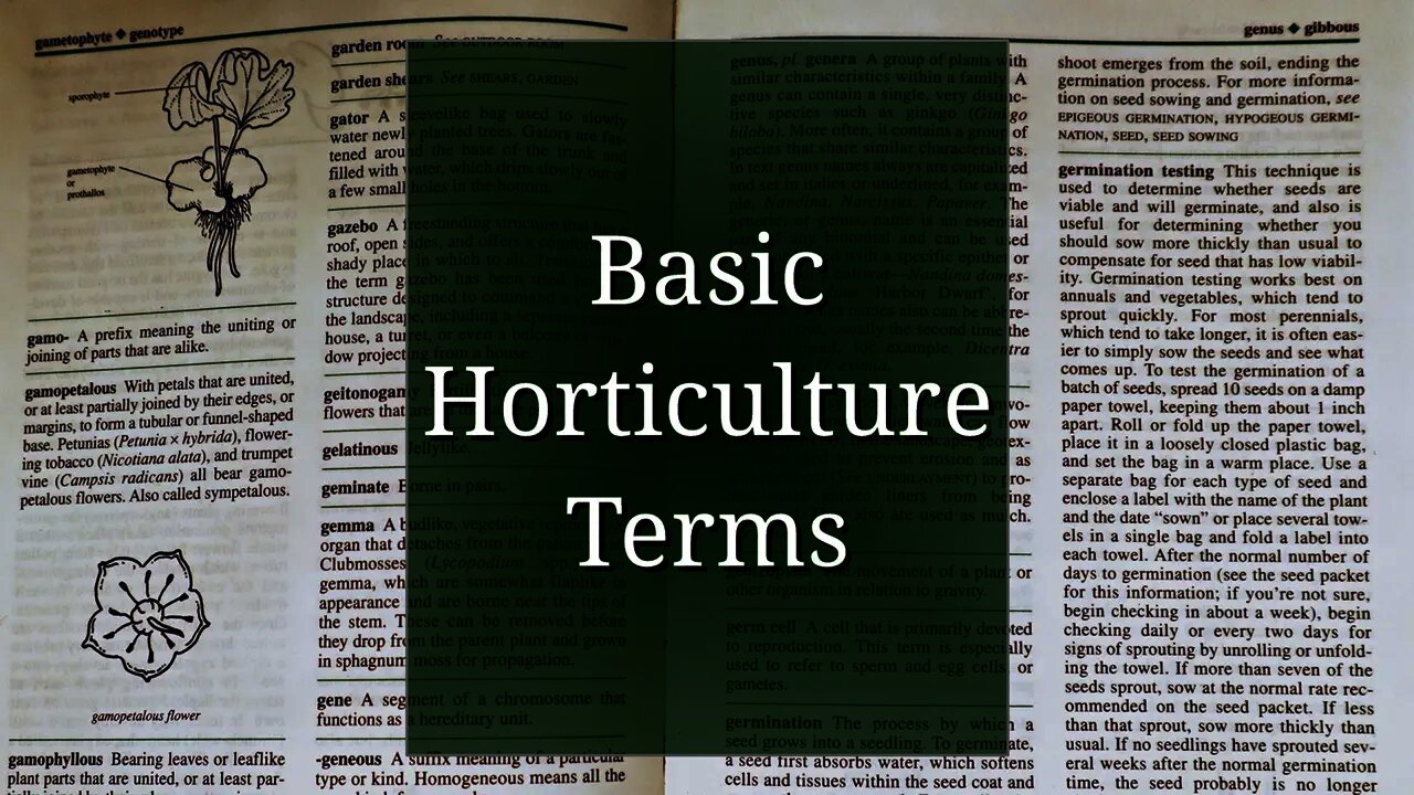 Basic Horticulture Terminology