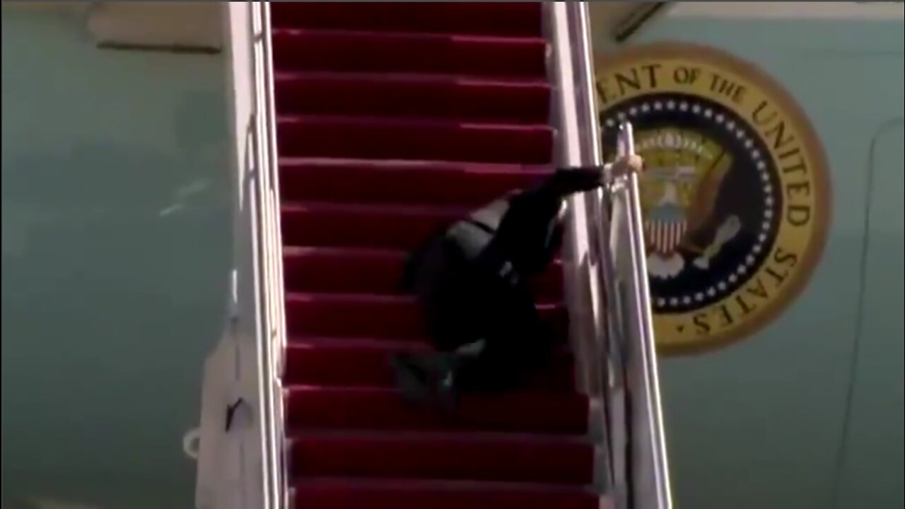 Biden Falls 3 Times Trying To Climb Stairs To Air Force One