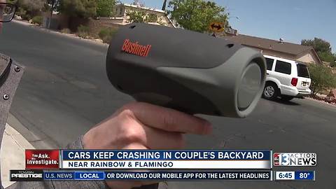 Las Vegas man wants speeding enforcement after block wall crash