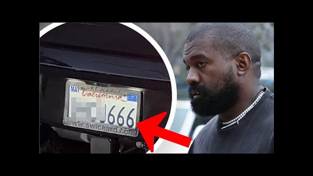 THE WOLVES AREN'T EVEN TRYING TO HIDE WHO THEY ARE! KANYE WEST IS DRIVING WITH A 666 LICENSE PLATE!