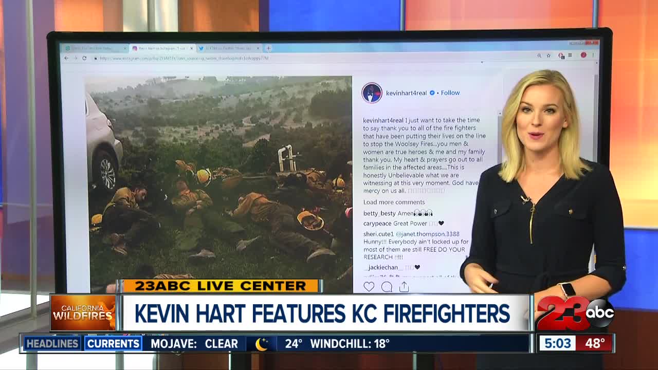 Kevin Hart features Kern County firefighters