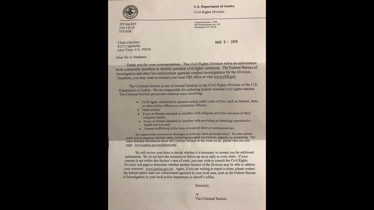 U. S. Department of Justice Complaint 2/4/2019