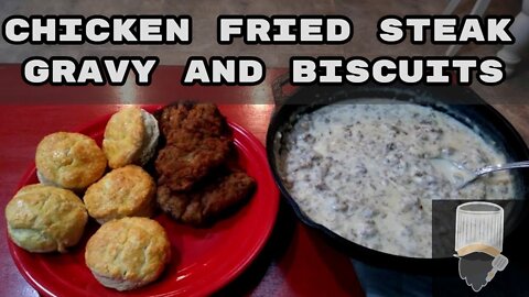 Country Fried Steak with Gravy and Biscuits