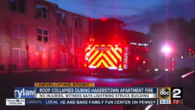 Possible lightning strike sparks apartment fire, dozens displaced