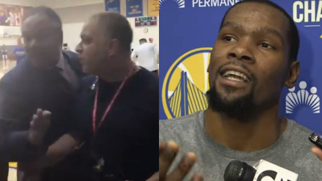 Kevin Durant PISSED at Two Cameramen Fighting During Interview: "What Are We Doing!?"