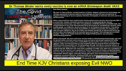 Dr Thomas Binder warns every vaccine is now an mRNA Bioweapon death VAXX