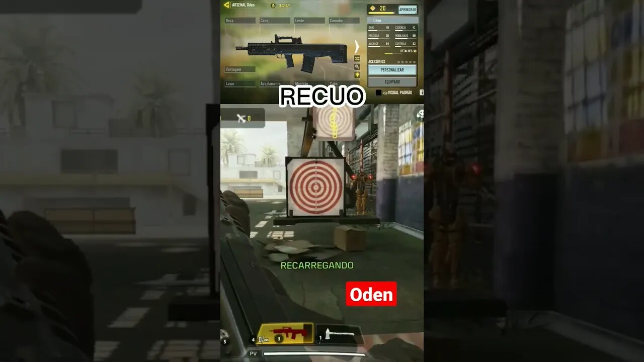 Recuo da arma Oden #callofduty #callofdutymobile #jogosmobile #codmobile #shorts #short