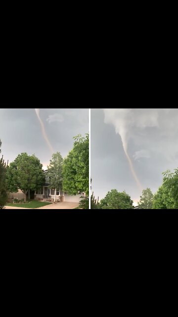 Crazy tornado footage taken right in front of this home