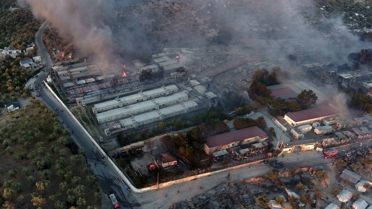 Thousands Without Shelter In Greece After Fire Scorches Migrant Camp