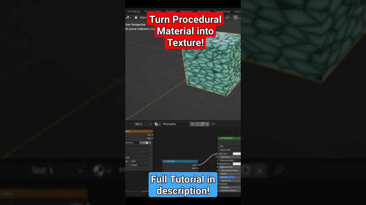 Turn Procedural Material Base Colour Into Image texture! #blender