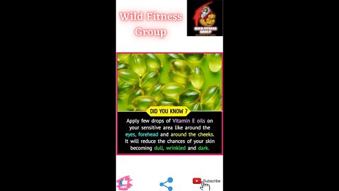 🔥Few Vitamin E oil drops reduces skin becoming dull and wrinkled🔥#fitness🔥#wildfitnessgroup🔥#shorts🔥