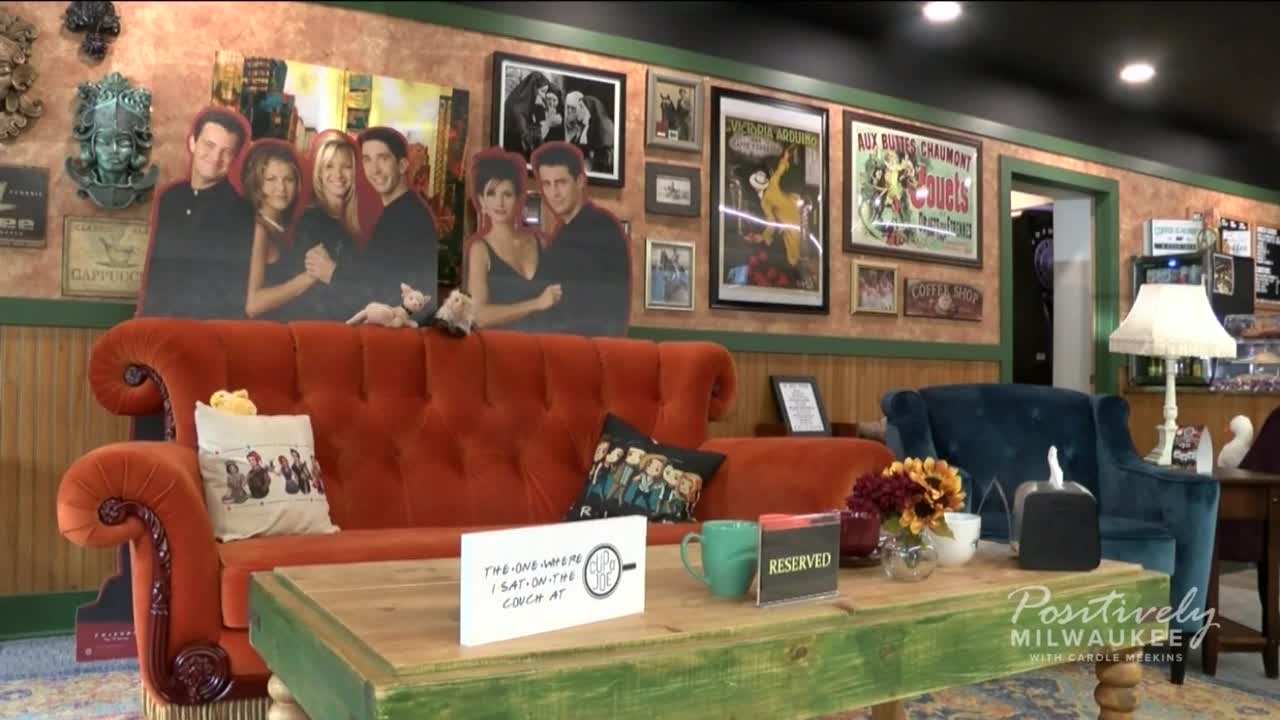 "Friends couch" a big attraction and fundraiser at Cup O' Joe