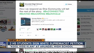 Arundel High School students sign racist petition