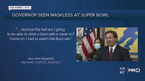 DeSantis maskless at Super Bowl