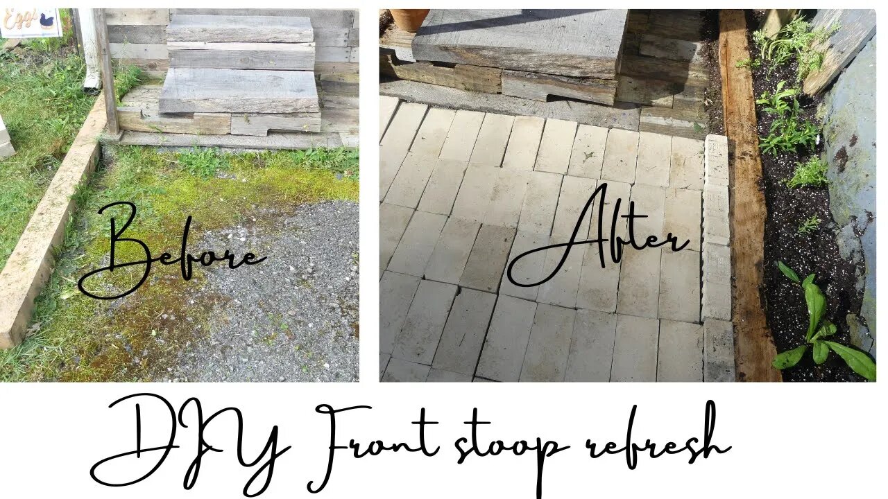 DIY RECLAIMED Brick walkway~~Front stoop refresh