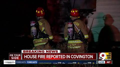 Covington house fire collapses part of building