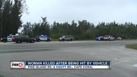 Woman killed after being hit by truck on Pine Island Road