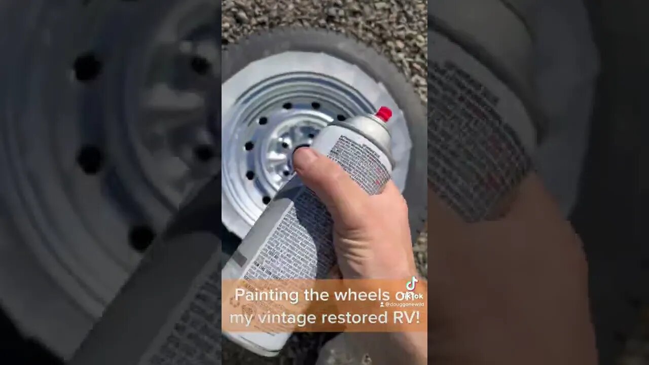 Painting the wheels on my restored toyota motorhome rv! #rv #motorhome #painting #toyota #shorts