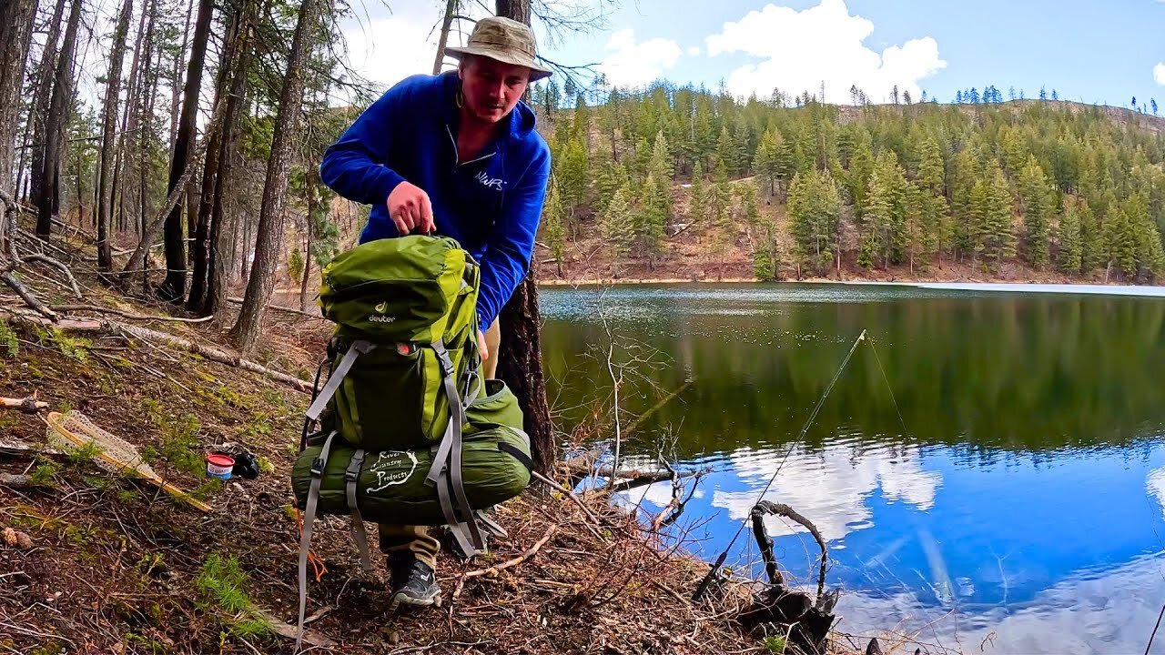 I found a MOUNTAIN Lake with BIG TROUT!!! (Solo Fishing & Cooking)