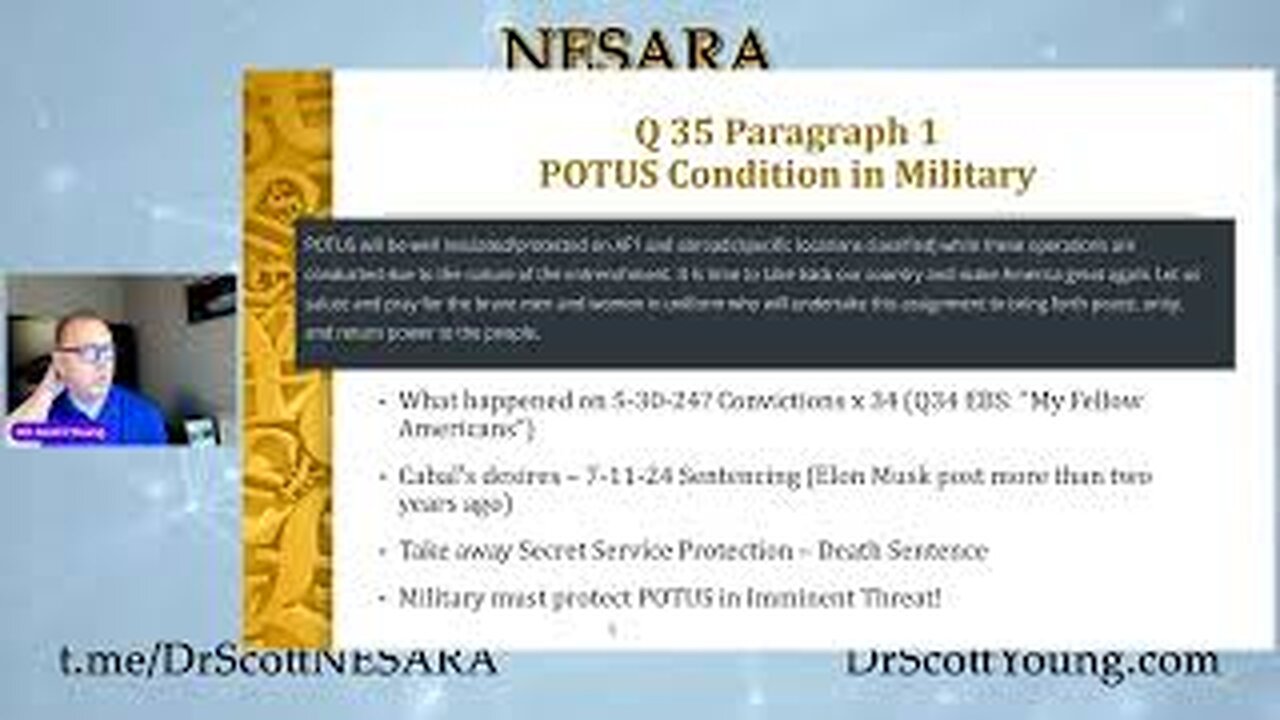 Dr. Scott Young - Military and Salvation Message: What does post 35 tell us about President Trump?