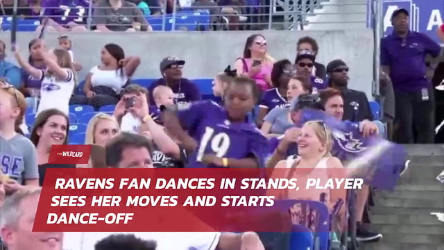 Ravens Fan Dances In Stands, Player Sees Her Moves And Starts Dance-Off