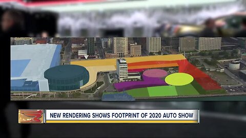 New rendering shows footprint of 2020 Auto Show