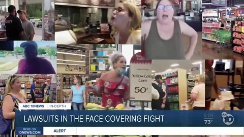 Lawsuits in the face covering fight