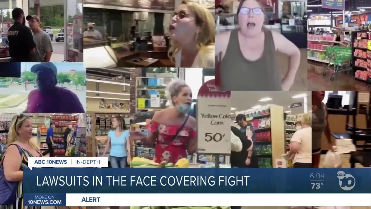 Lawsuits in the face covering fight